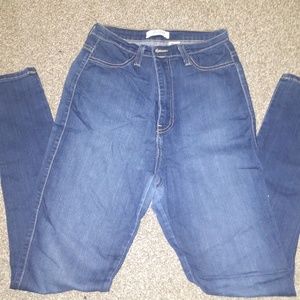 High waist skinny leg jeans
